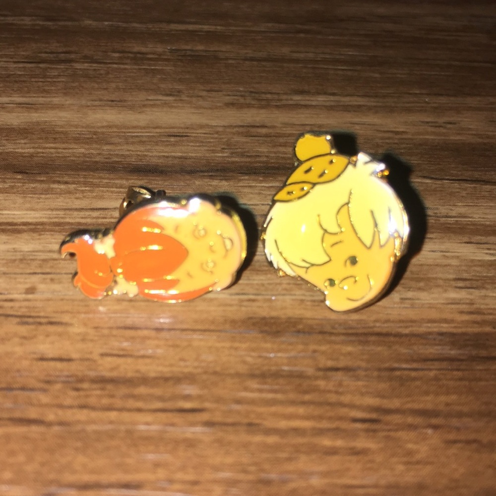 Retro Vintage bam bam and pebbles stud earrings